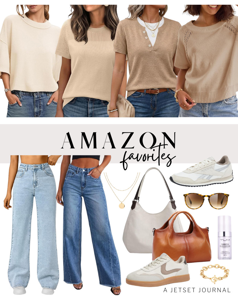 Our list of Amazon Favorites this week will give you good vibes.

Layering will be fun with SHEWIN’s short-sleeve sweater. I love pairing it with wide-leg jeans and white sneakers from LUCKY STEP or Reebok. I also found a cute gold-plated bracelet that is definitely worth checking out. 

 #LTKSeasonal #LTKSaleAlert #LTKTravel