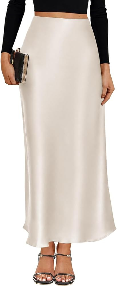 VividMosaic 2026 Satin High Waisted Maxi Skirt Silk Long Skirts for Women | Amazon (US)