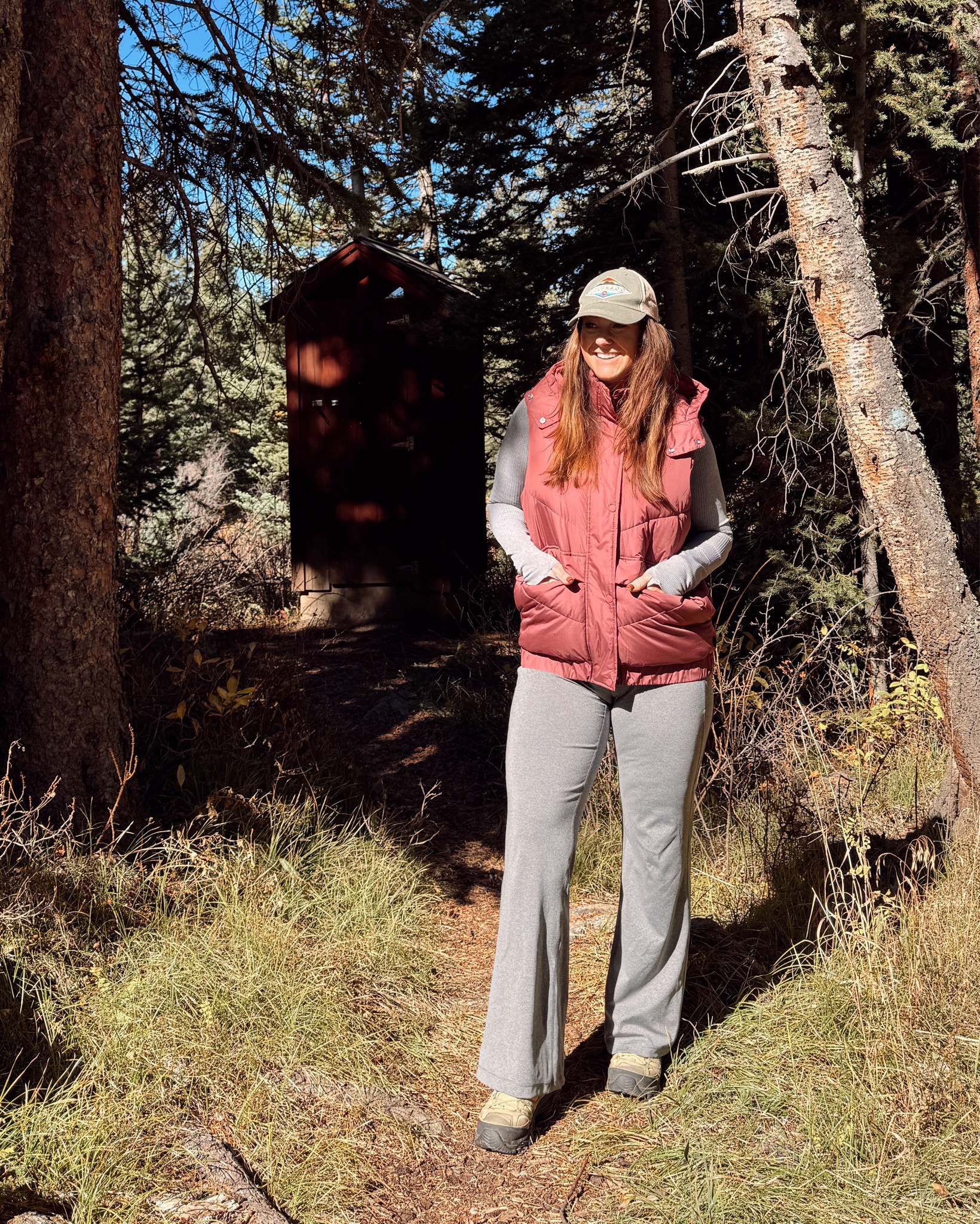 Fall/Winter Hiking 
Wearing size medium in vest, large in top, large in leggings, Merrell boots are TTS 

Hat is from a local Colorado Walmart - linked a few options from Amazon  

#rachealbrush Walmart style, Ozark Trail, hiking gear, hoodie vest, puffer vest, Merrell waterproof boots, Oakley sunglasses, bootcut leggings, performance long sleeve top, compression sockss

#LTKSeasonal #LTKActive #LTKFindsUnder50