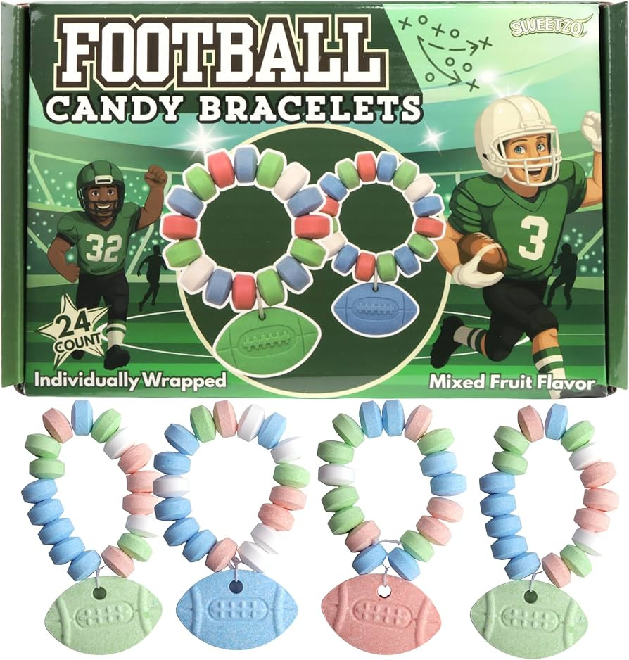 Football Candy Bracelets, Sports Themed Edible Jewelry, Individually Wrapped Team Party Favors, 2... | Amazon (US)