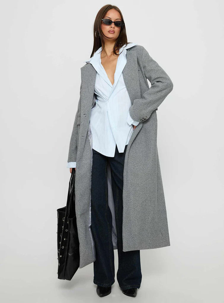 Lovergirl Longline Coat Grey | Princess Polly US