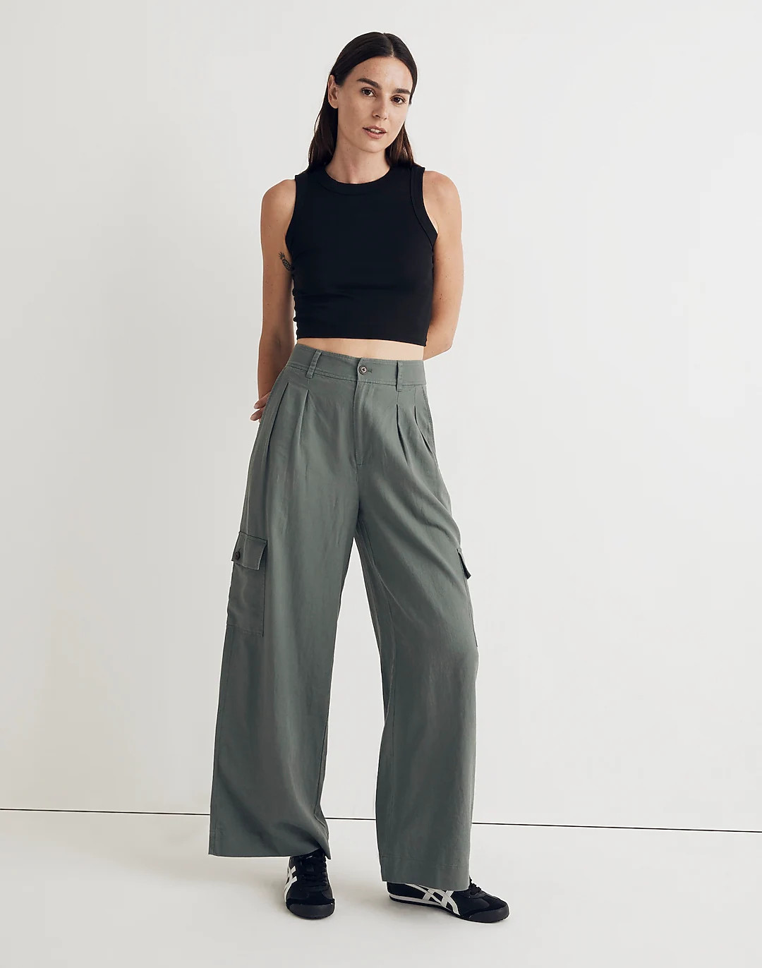 Wide-Leg Cargo Pants in Linen-Blend | Madewell