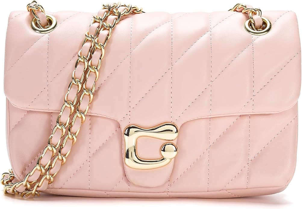 Quilted Crossbody Purse for Women Trendy - Ladies Shoulder Bag Leather Handbag Designer Evening C... | Amazon (US)