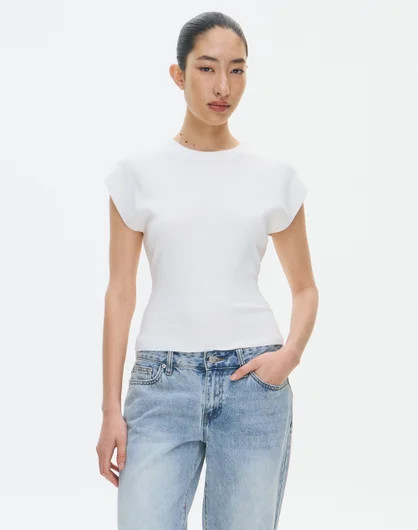 Cinch Waist Knit Tee in Milk | Glassons AU | Glassons (Australia)