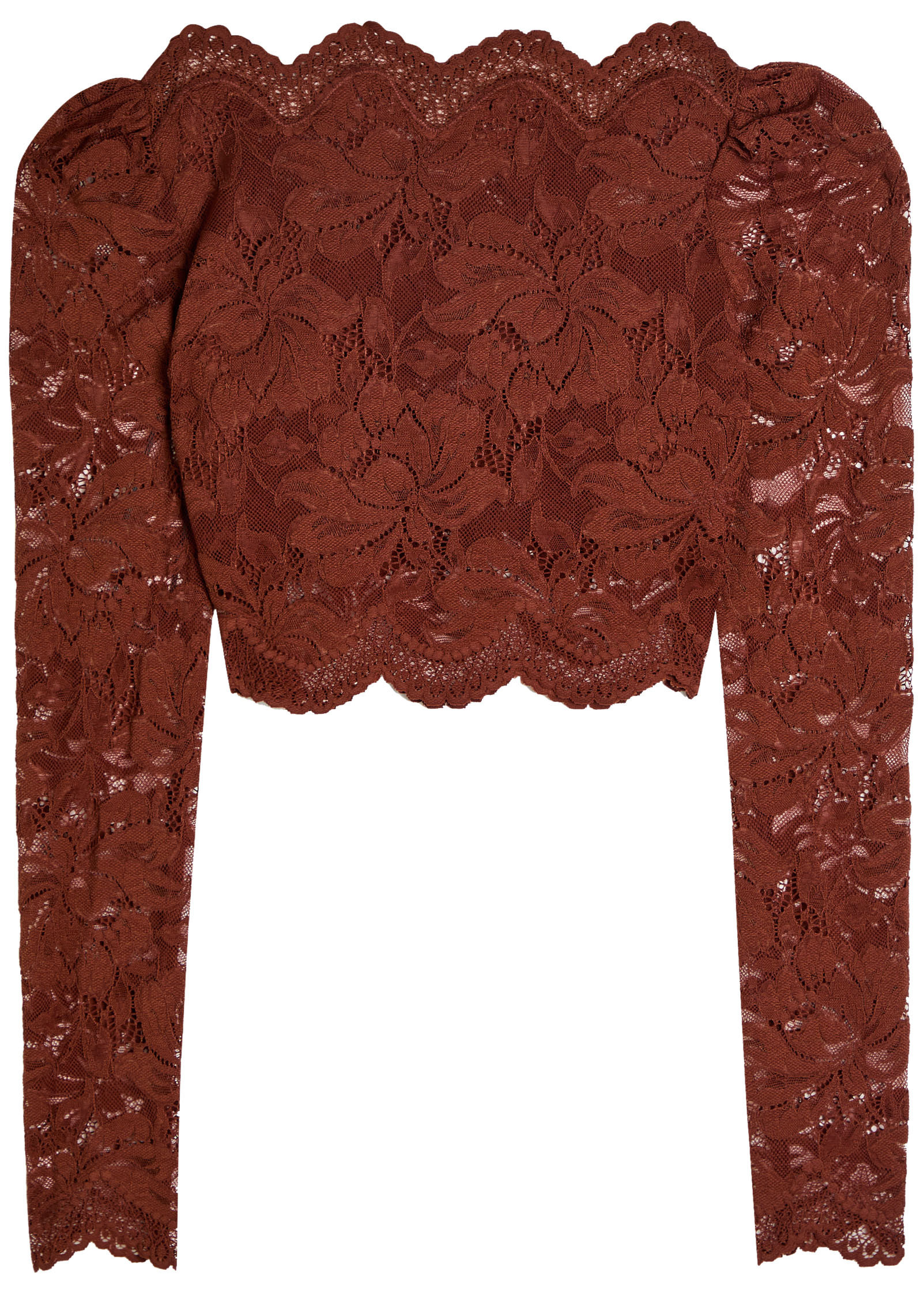 Floral stretch-guipure lace crop top | Harvey Nichols
