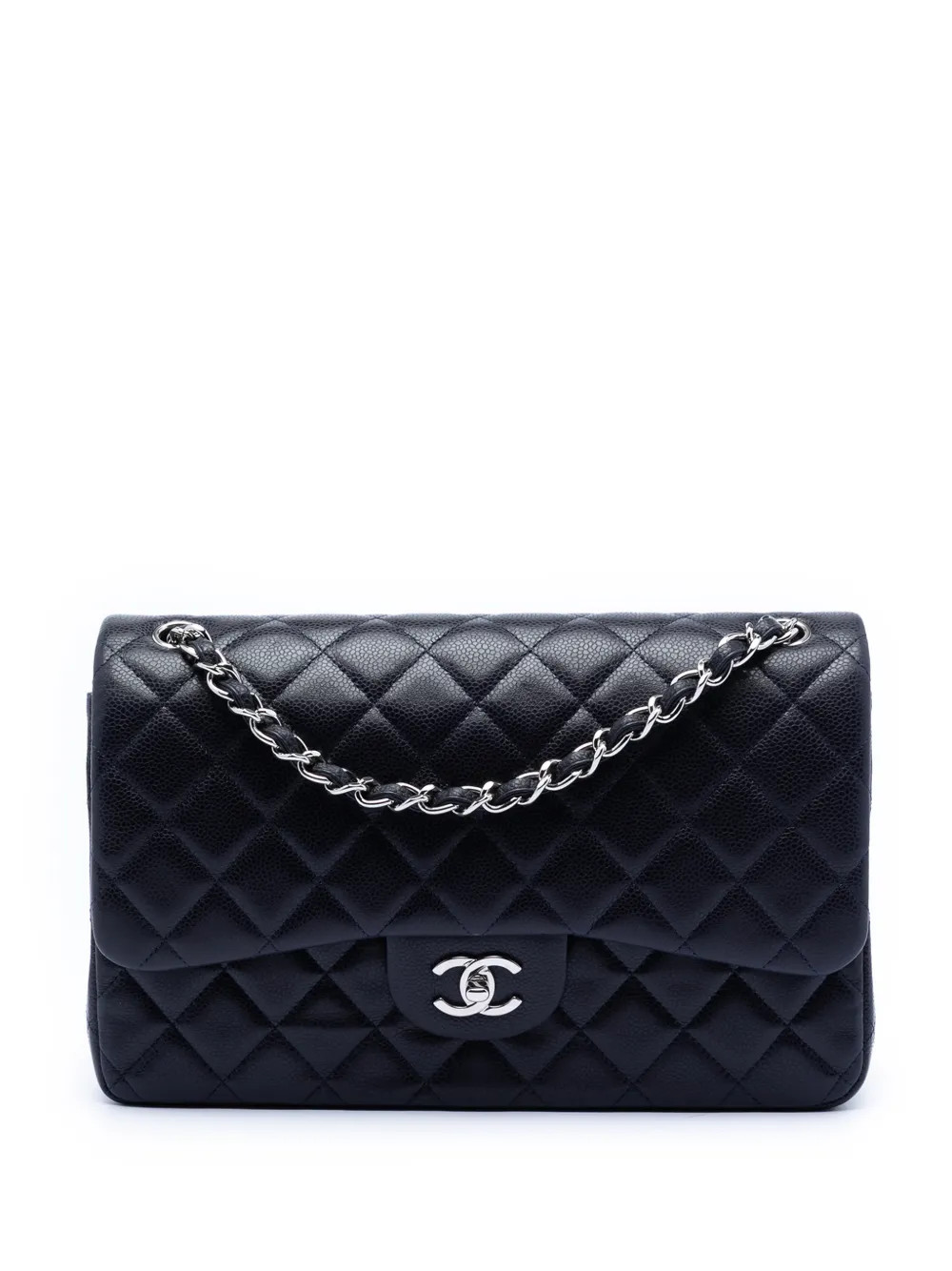 CHANEL Pre-Owned 2013-2014 Jumbo Classic Caviar Double Flap shoulder bag - Blue | Farfetch Global