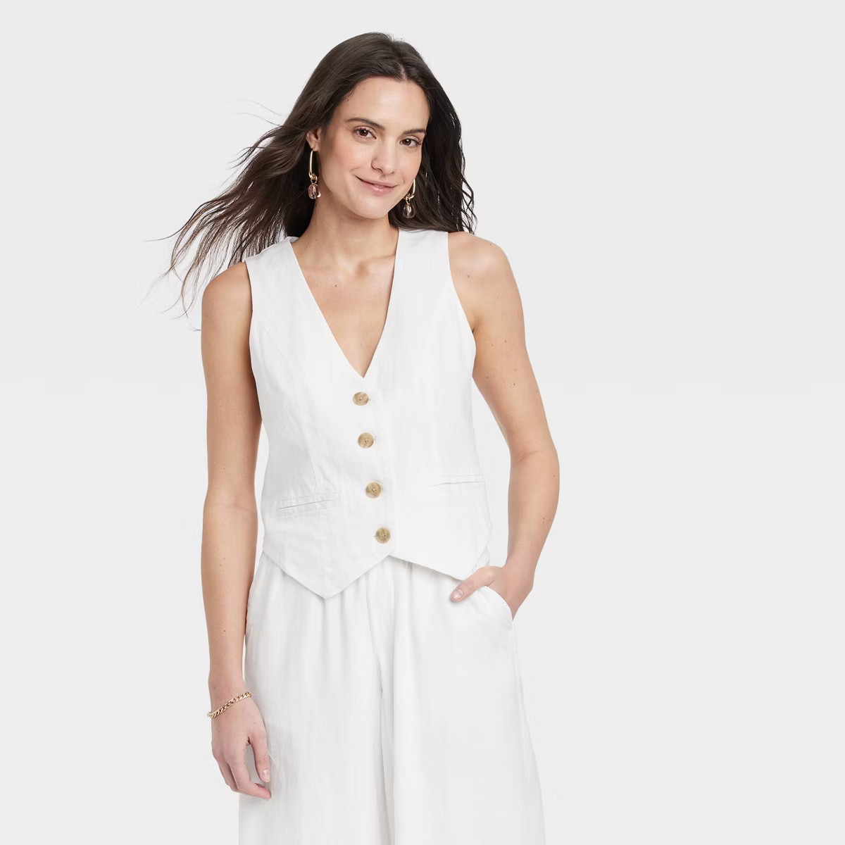 Women's Linen Vest - A New Day™ | Target
