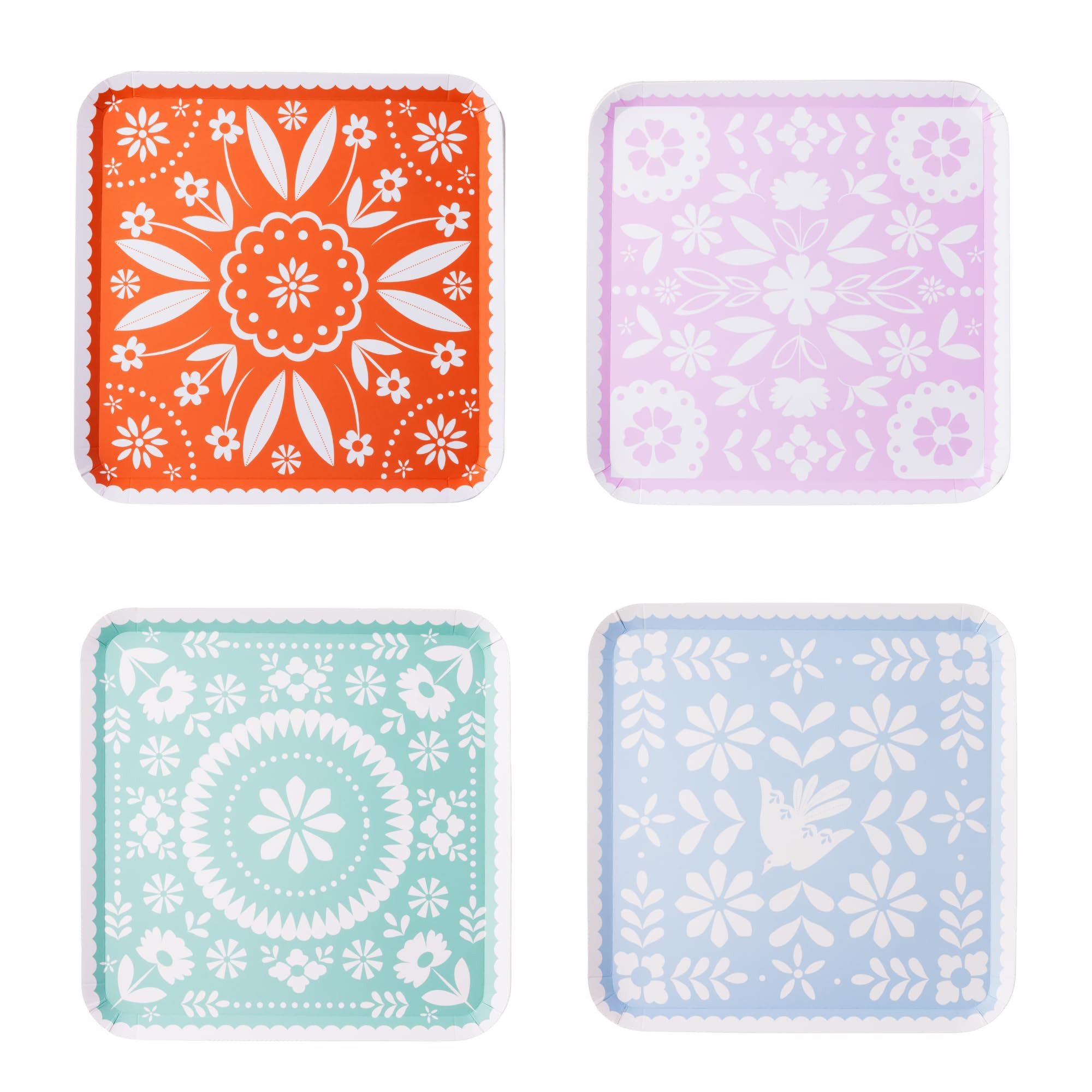 Bonjour Fête Bright Fiesta Large Paper Party Plates | Disposable Dinner Plates for Summer Partie... | Amazon (US)