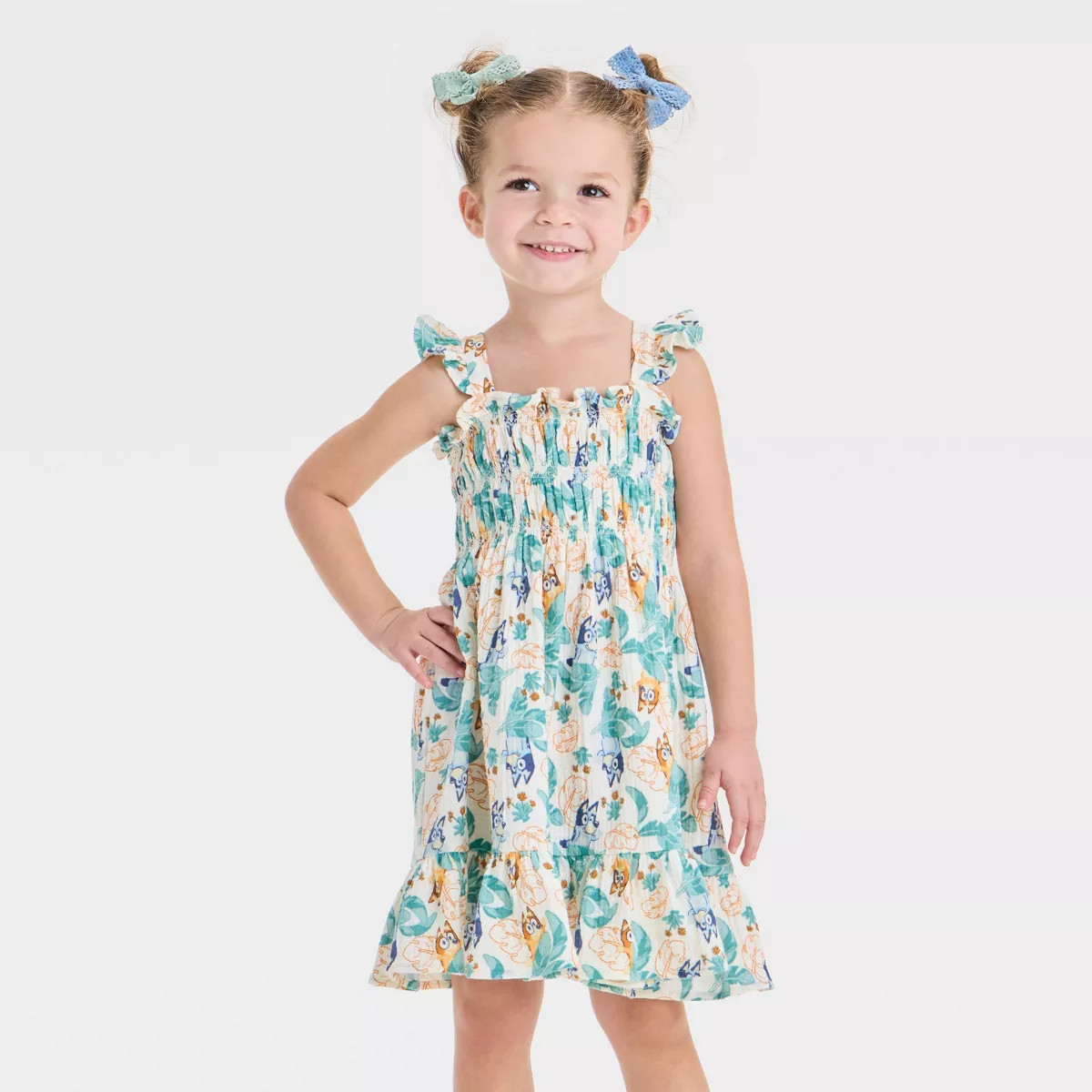Toddler Girls' Bluey Woven Gauze Dress - Ivory | Target