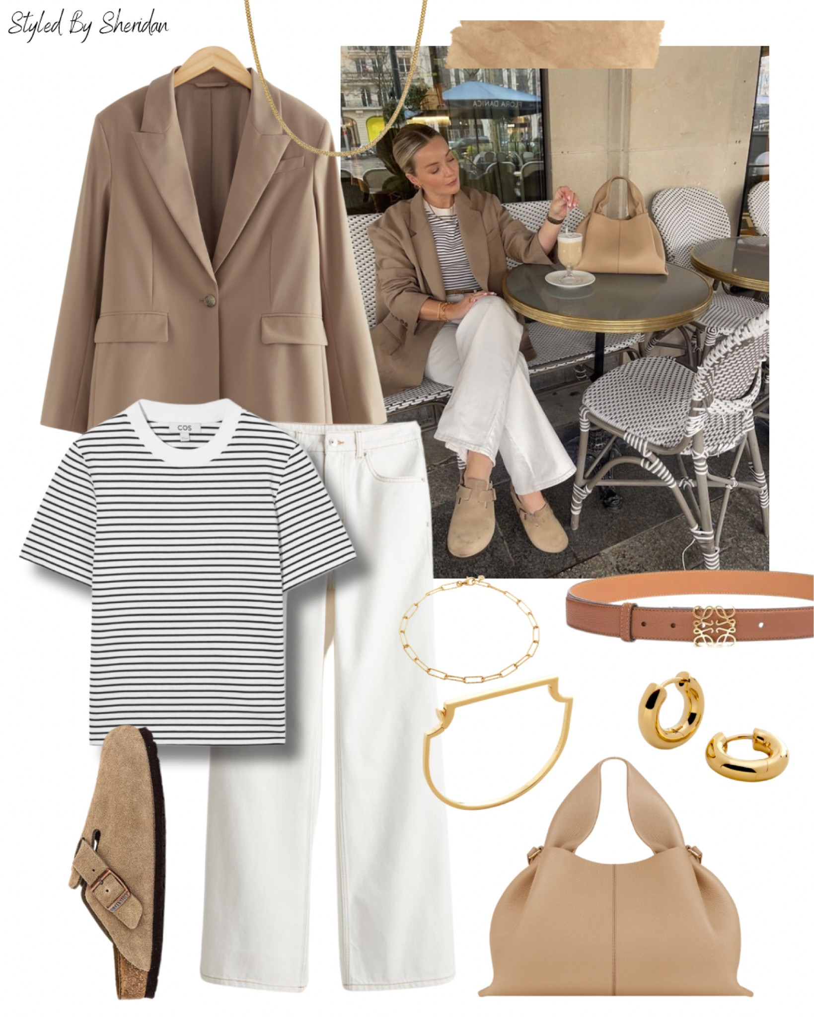Get the look 📷 Styling a blazer for Spring 🤎 

Dark beige blazer, white jeans, striped tshirt, Birkenstock Bostons, beige leather bag, gold jewellery, tan accessories 

Bag is Polene (not linkable) 

#LTKeurope #LTKstyletip #LTKSeasonal