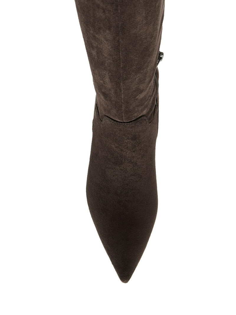 Madden Girl Women's Dicee Kitten Heel Knee High Boots (Wide Calf Available) | Walmart (US)