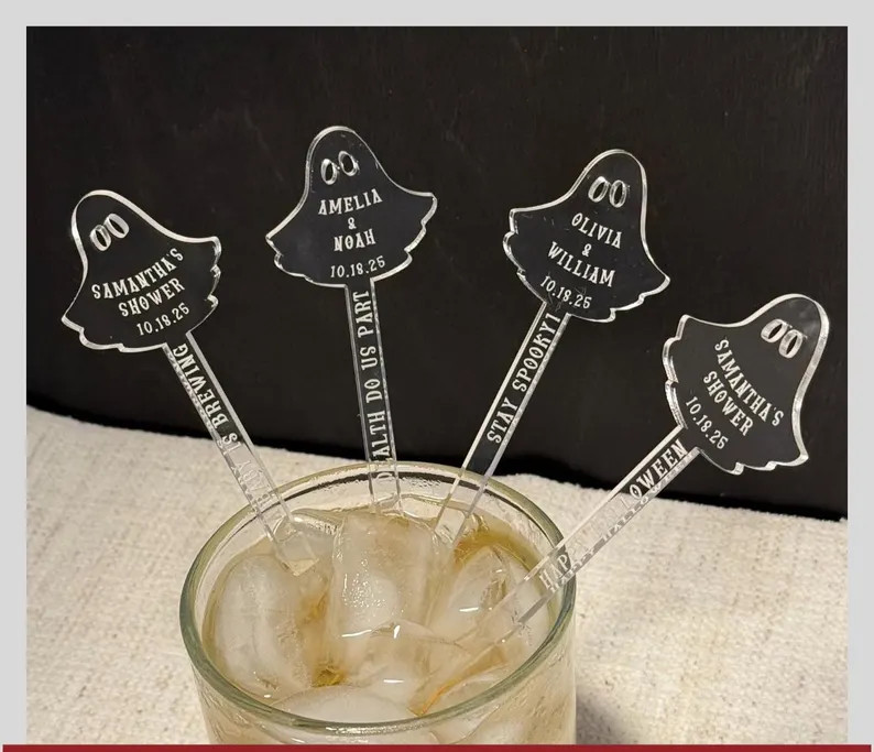 Ghost Drink Stirrers, Til Death Do Us Part Stir Sticks,  Pinkoween Wedding Favors, Halloween Drin... | Etsy (Global)
