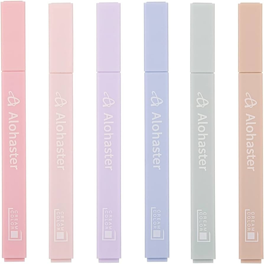 Alohaster HPSIZEE Aesthetic Cute Highlighters Mild Assorted Colors With Soft Chisel Tip, No Bleed... | Amazon (US)