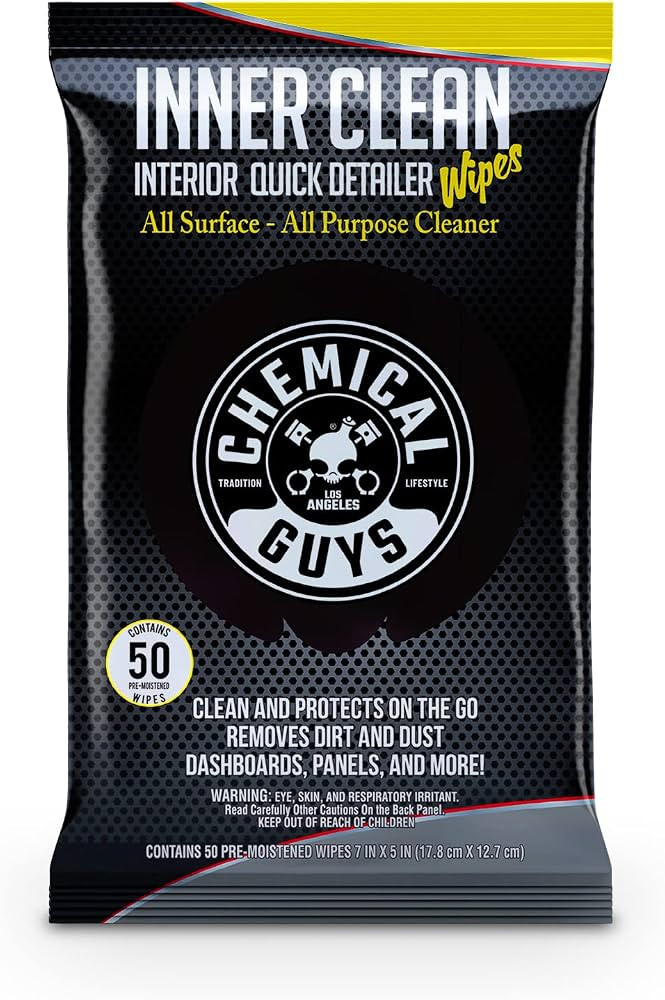 Chemical Guys PMWSPI66350 InnerClean Interior Quick Detailer & Protectant Wipes Mega 50 Pack, Saf... | Amazon (US)