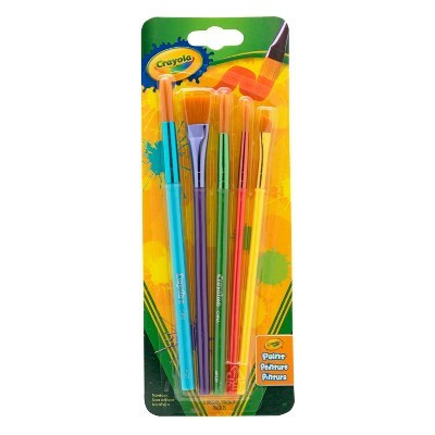 Crayola 5ct Paint Brush Variety Pack: Kids' Art Brushes for All Paint Types, Multicolor, Angle & Flat Styles | Target