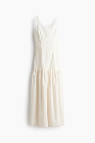 H & M - Flared-Skirt Low-Back Dress - White | H&M (US + CA)