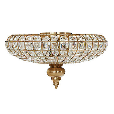 Lucille Faceted Crystal Ceiling Mount with Antique Brass Finish & Handcrafted Details | Ballard Designs, Inc.