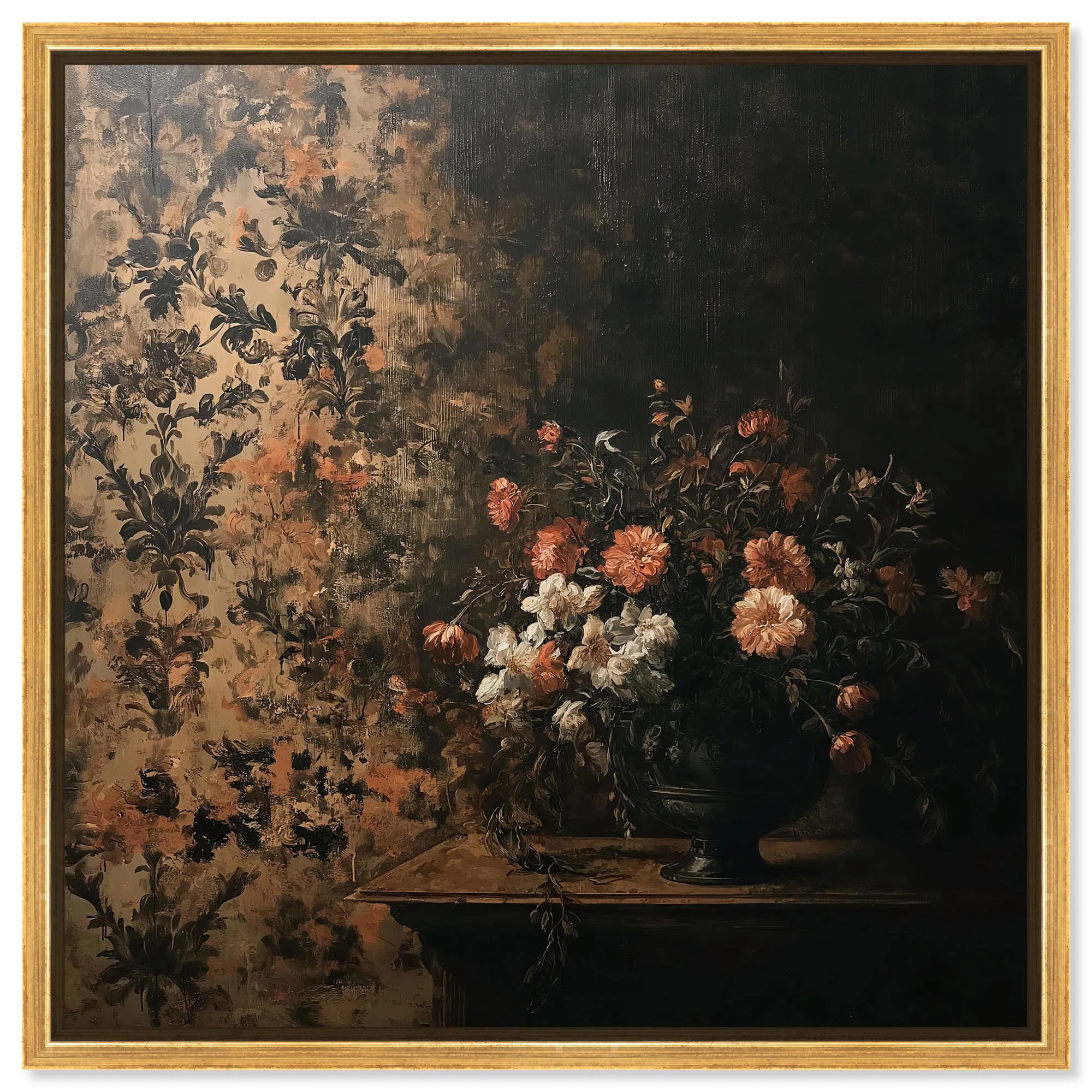 Art Remedy Dark Floral Elegance Canvas Vintage Floral Art by Art Remedy | Wayfair | Wayfair North America