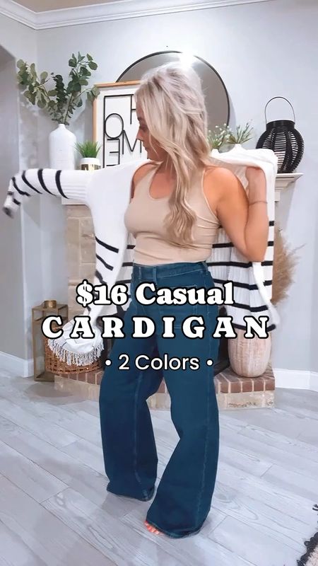 $16.98 striped cardigan from Walmart comes in two colors! Size down one
Walmart jeans size 8, so good 

#LTKtravel #LTKworkwear #LTKstyletip