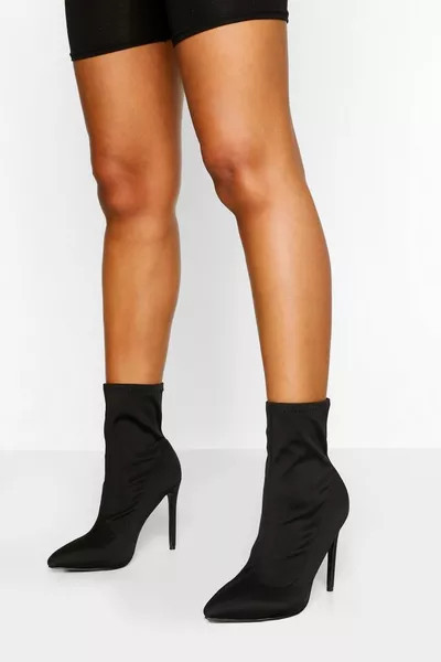 Wide Fit Stiletto Pointed Sock Boots | Debenhams UK