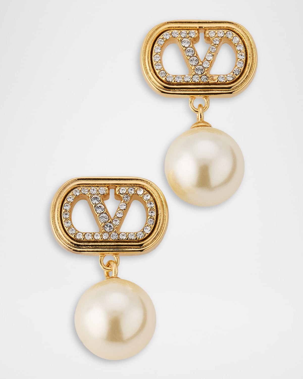 Crystal and Pearly Ovalette Drop Earrings | Neiman Marcus