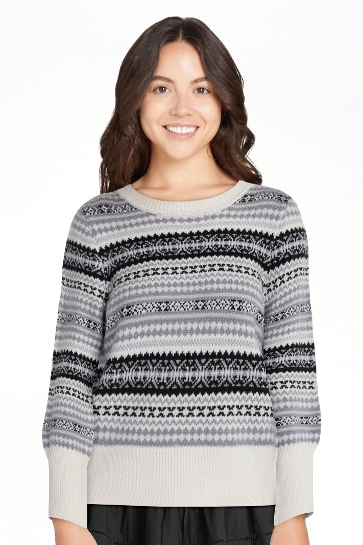 Free Assembly Women's and Women’s Plus Fair Isle Pullover Sweater with Tall Cuffs, Midweight, S... | Walmart (US)