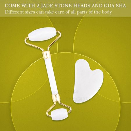 Whitemassager for Face Lift Up Jade Stone Roller Rose Quartz Natural Crystal Stone Slimming Thin Chi | Walmart (US)