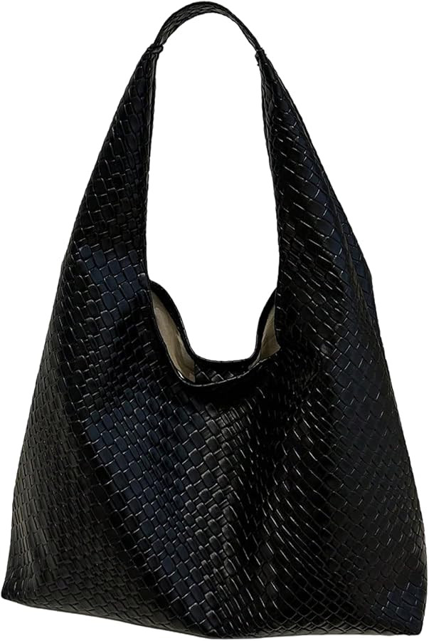 SweatyRocks Hobo Bags for Women Woven Leather Shoulder Handbag Slouchy Tote Purses | Amazon (US)