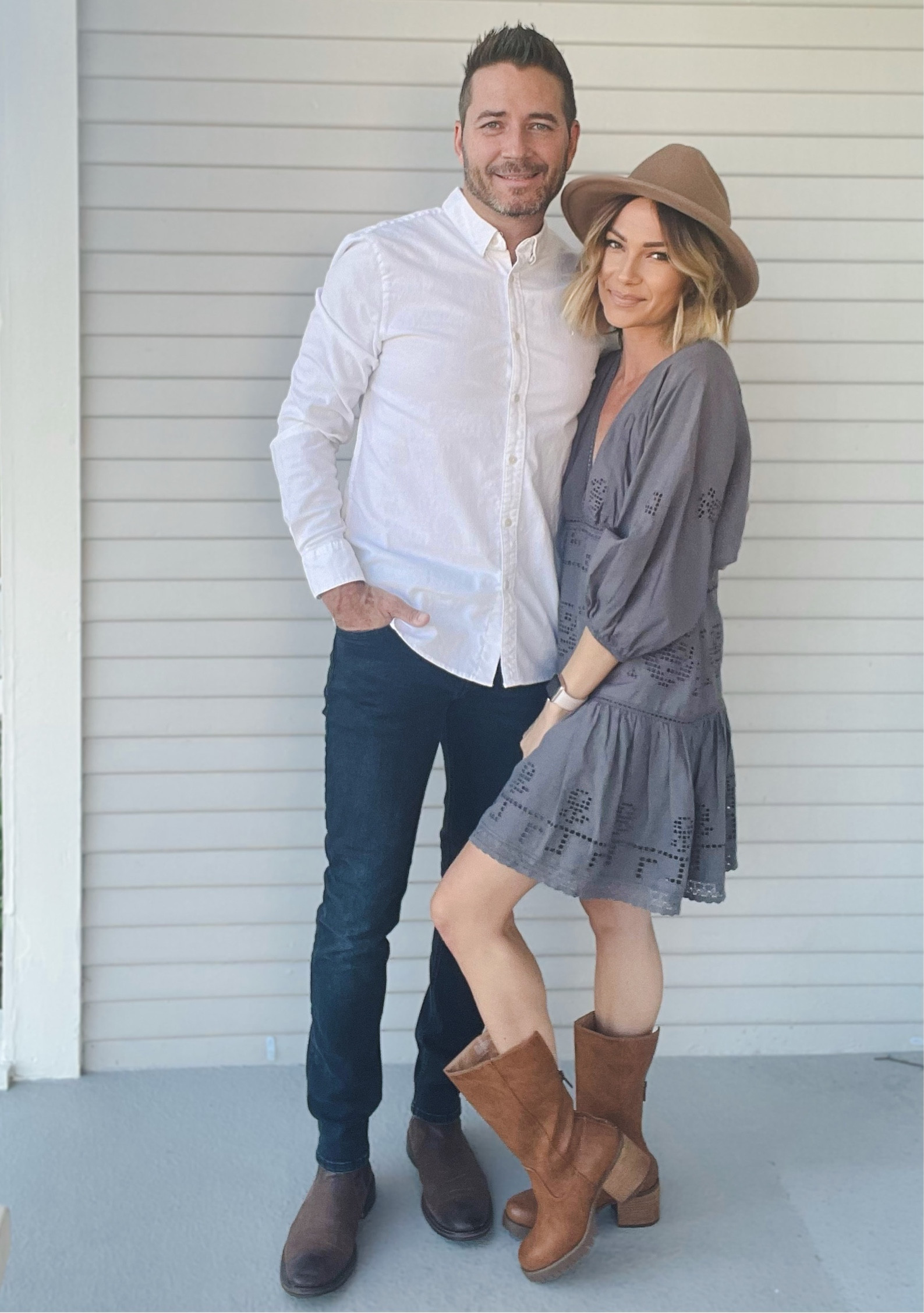 Omgeeee. Lovin this beautiful gray tea dress which is on sale now! Feelin like his and hers right here pairing up well for a night out! Our camel boots go well with the perfect accessory, the Empire hat! 

#LTKshoecrush #LTKsalealert #LTKmens