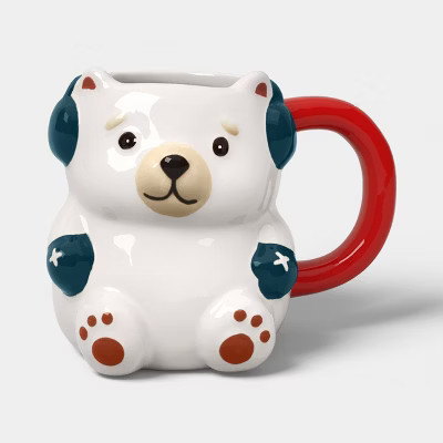 8 fl oz Christmas Earthenware Figural Mini Mug - Wondershop™ | Target