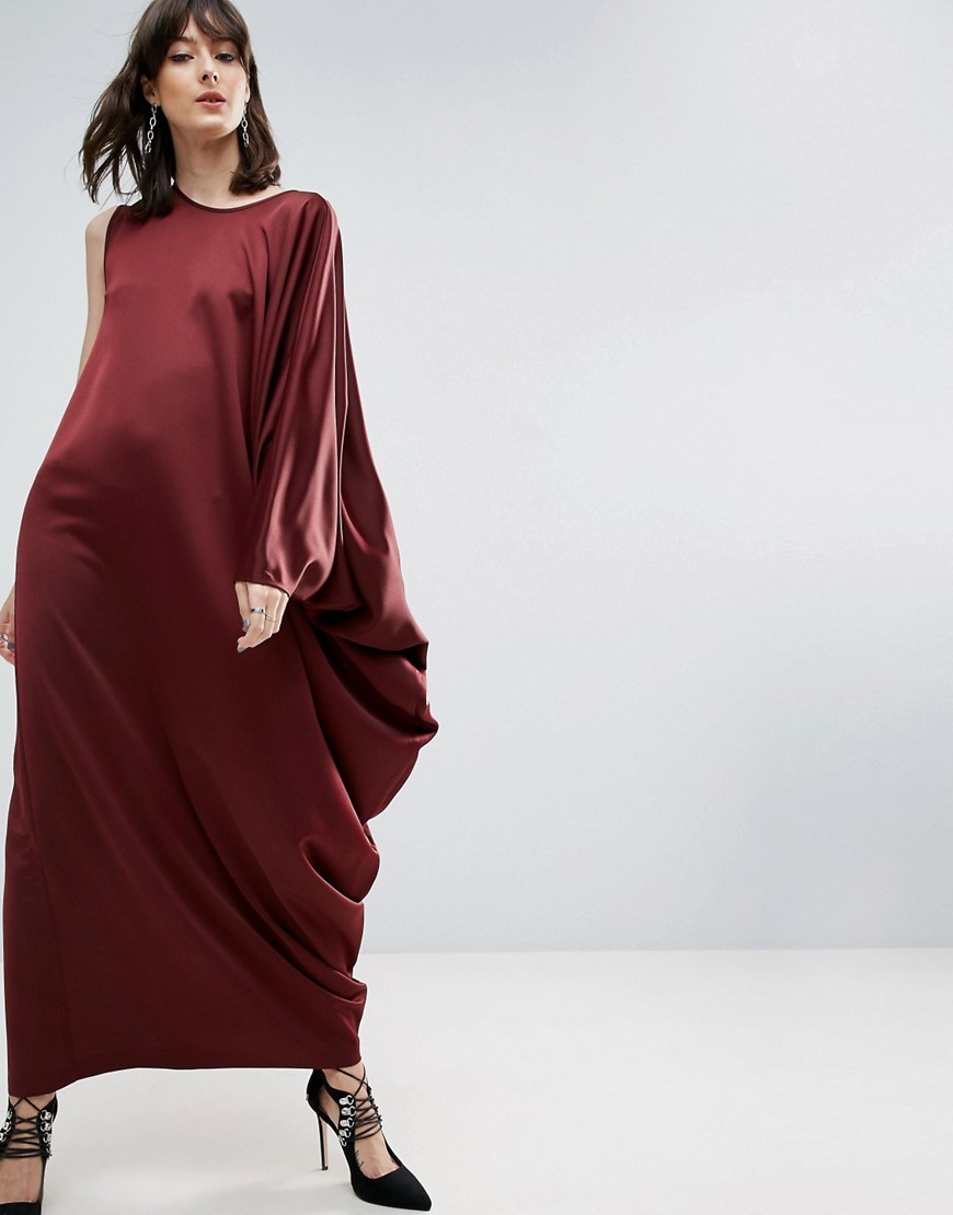 ASOS WHITE Drape Side Maxi Dress - Red | ASOS US