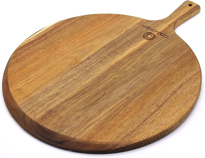 Acacia Wood Pizza Peel,Cutting Board,Serving Tray with Handle,Cheese Paddle Board Great for Homem... | Amazon (US)