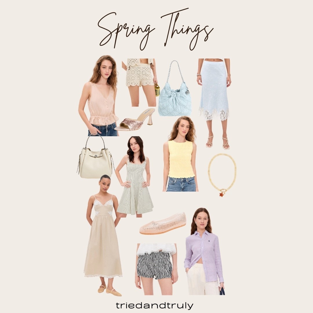 Spring pieces I'm loving!
Spring dress, top, shoes, flats, spring handbag bag, necklace, bloomer shorts crochet shorts linen tops, skirt. 

#LTKgrwm #LTKSeasonal #LTKootd