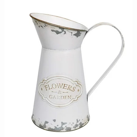 VANCORE Farmhouse Vases Shabby Chic Milk Jug Pitcher Flower Vase White | Walmart (US)