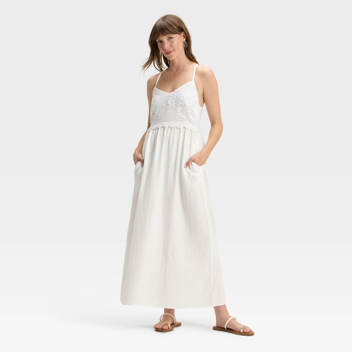 Women's Crochet Trim Maxi Sundress - Universal Thread™ | Target