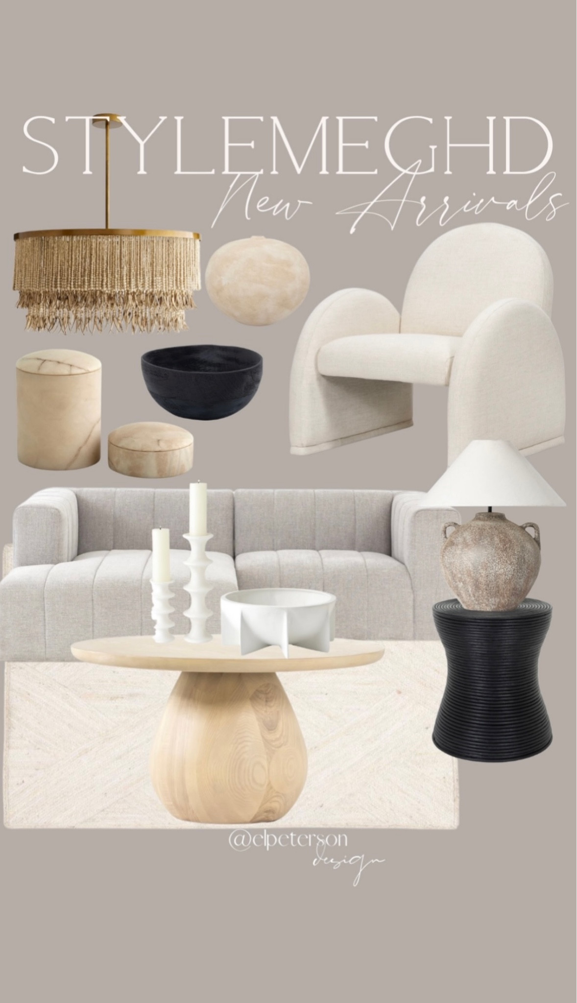 Side table
Accent chair 
Area rug 
Coffee table 
Candle holder 
Lamp 
Light fixture 

#LTKhome #LTKunder50 #LTKunder100