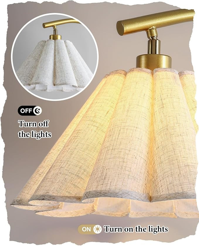 Floor Lamp with Pleated Linen Lampshade, Modern Flower Floor Lamp for Living Room Arc Standing La... | Amazon (US)