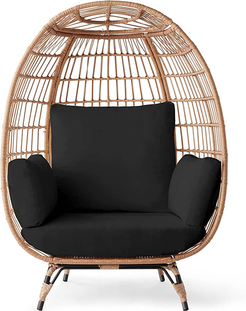 Best Choice Products Wicker Egg Chair, Oversized Indoor Outdoor Lounger for Patio, Backyard, Livi... | Amazon (US)