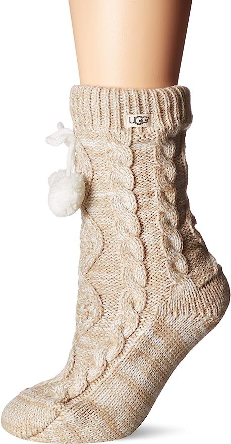 UGG womens Pom Pom Fleece Lined Crew Sock | Amazon (US)