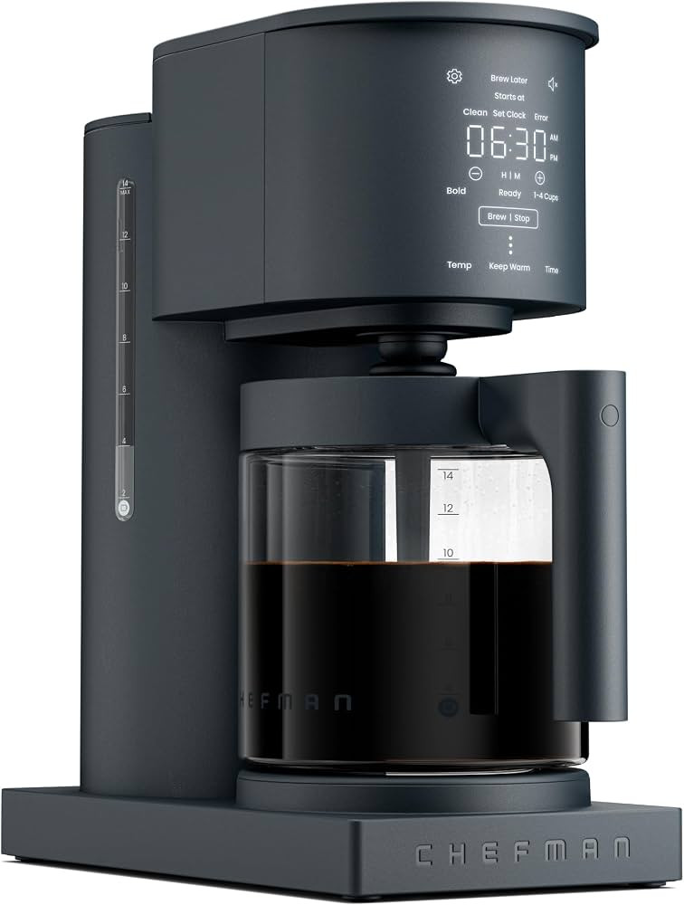 Chefman Caffeinator Programmable Drip Coffee Maker, 14-Cup Glass Carafe with 1-4 Cup Brewing, Cla... | Amazon (US)
