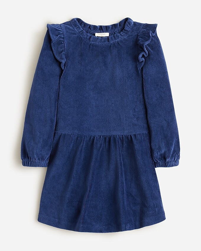 Girls' ruffle-shoulder corduroy dress | J. Crew US