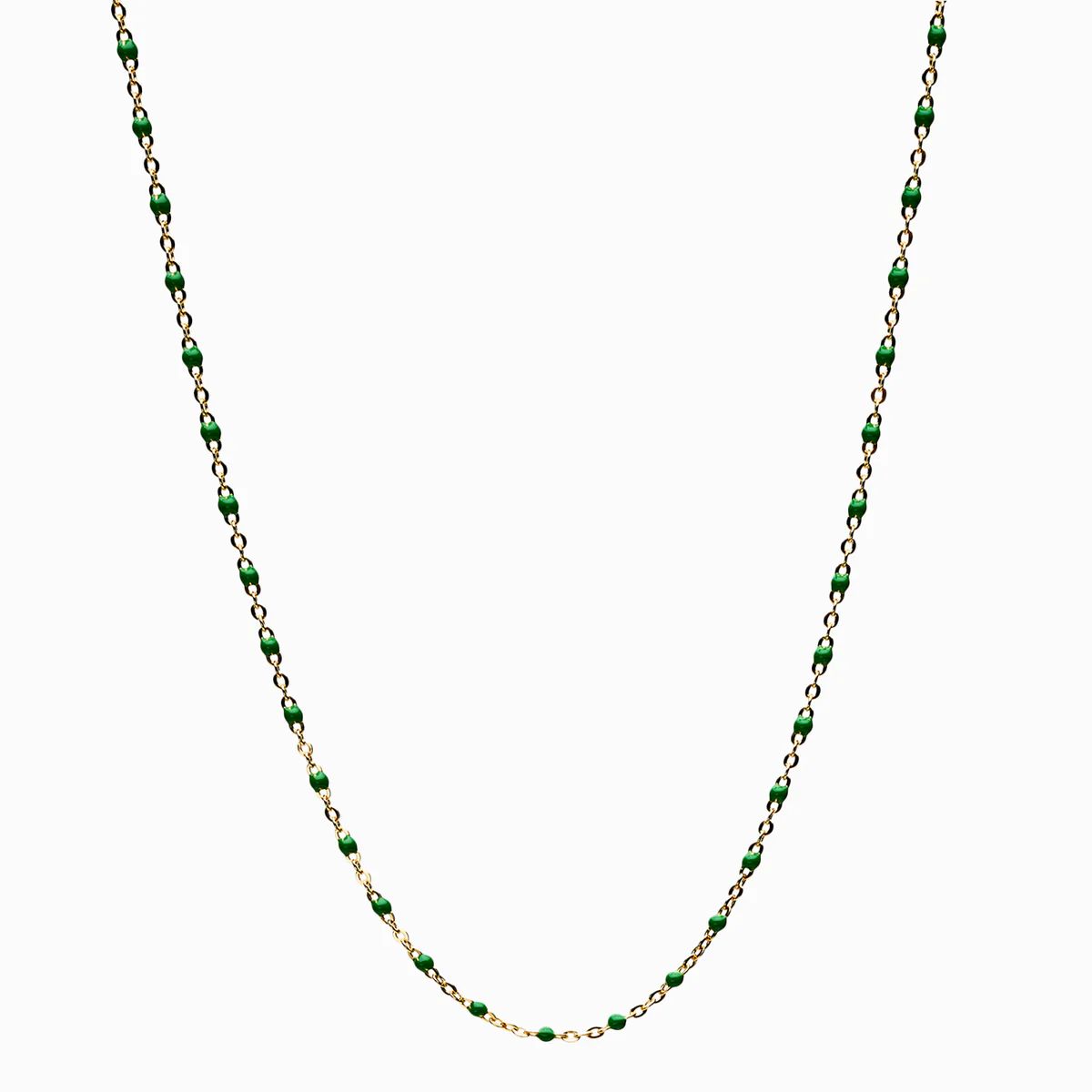 Green Beaded Enamel Necklace | Awe Inspired