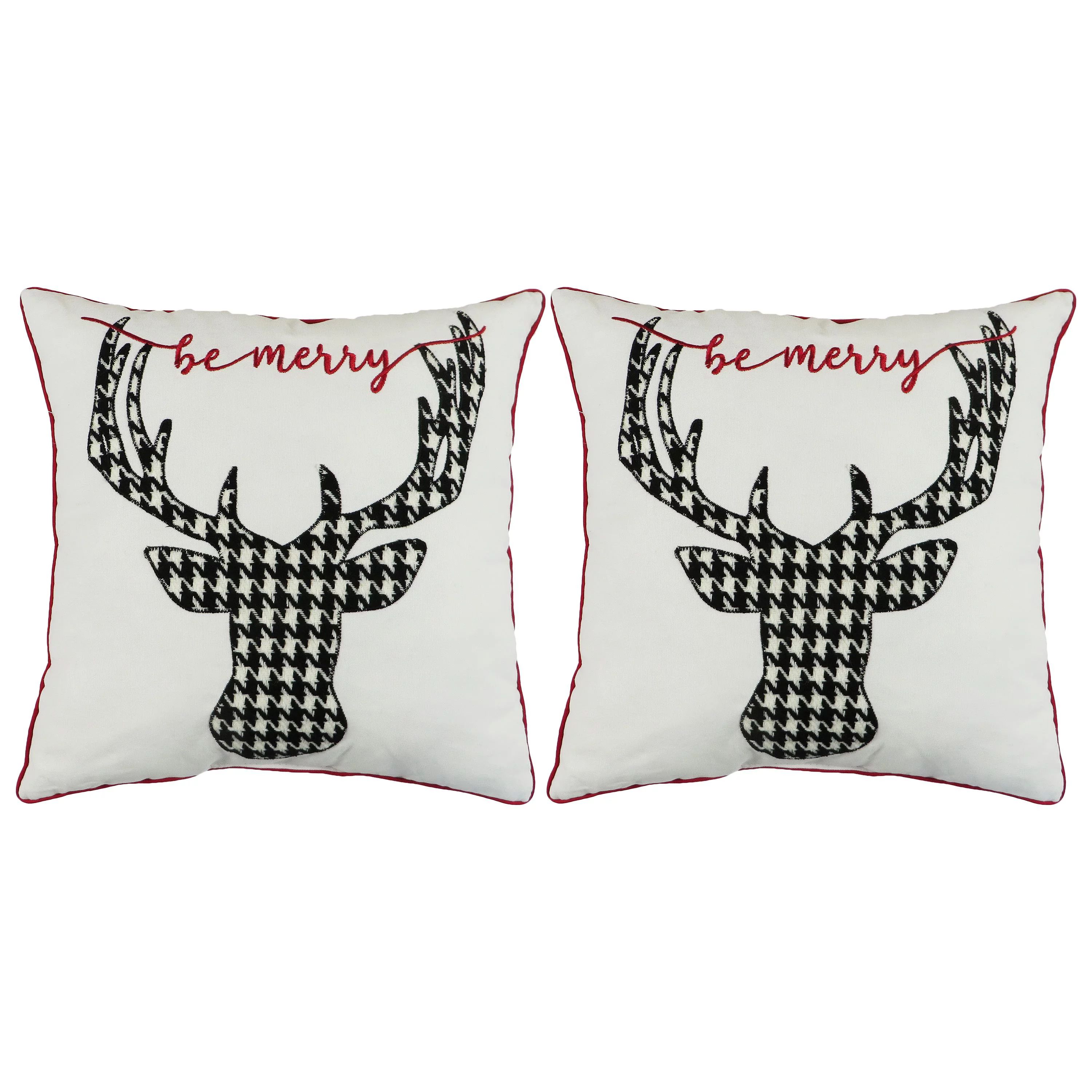 Holiday Time Polyester Stag Head Decor Pillows, 14" x 14", 2 Count | Walmart (US)