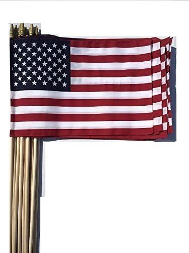 Lot of -12-12x18 Inch US American Hand Held Stick Flags Sewn Edges with Spear Tip (Double Sided) ... | Amazon (US)