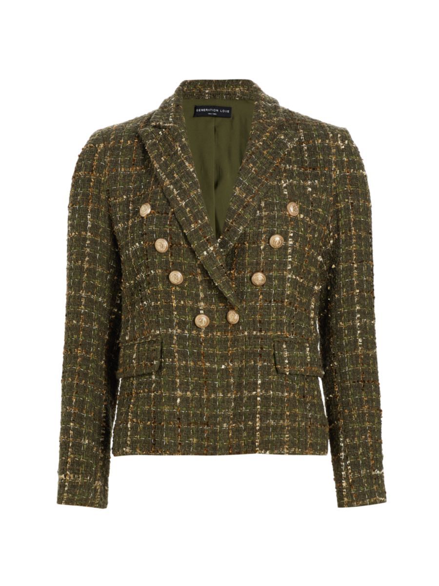 Generation Love Delilah Tweed Double-Breasted Blazer | Saks Fifth Avenue