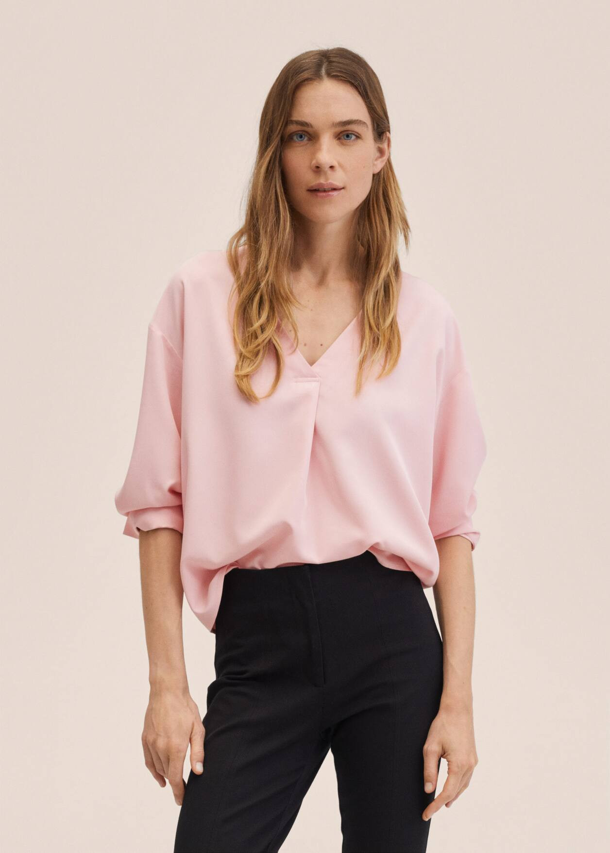 Oversized flowing blouse | MANGO (UK)