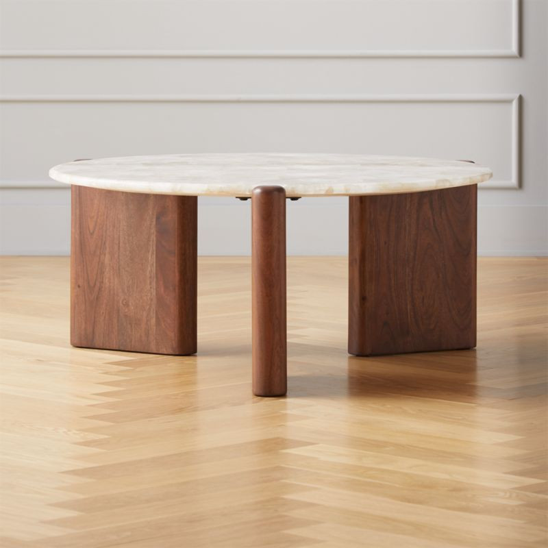 Santoro White Quartz Coffee Table + Reviews | CB2 | CB2