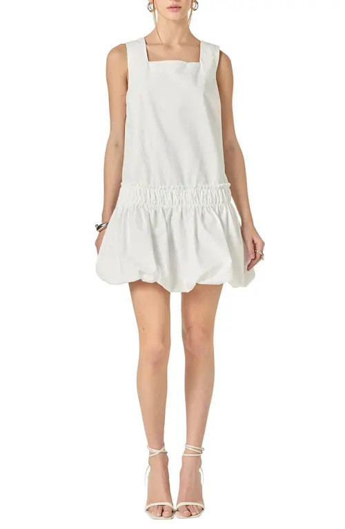 English Factory Bubble Skirt Sleeveless Minidress in White at Nordstrom, Size Medium | Nordstrom