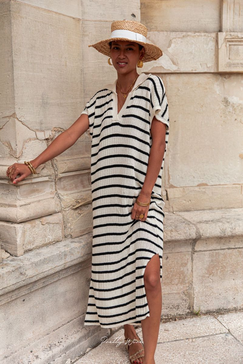 Bertille beige - robe maille | Pretty Wire