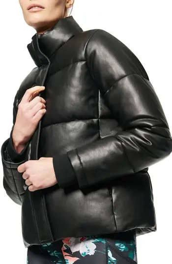Marc New York Faux Leather Puffer Jacket in Black at Nordstrom Rack, Size Large | Nordstrom Rack